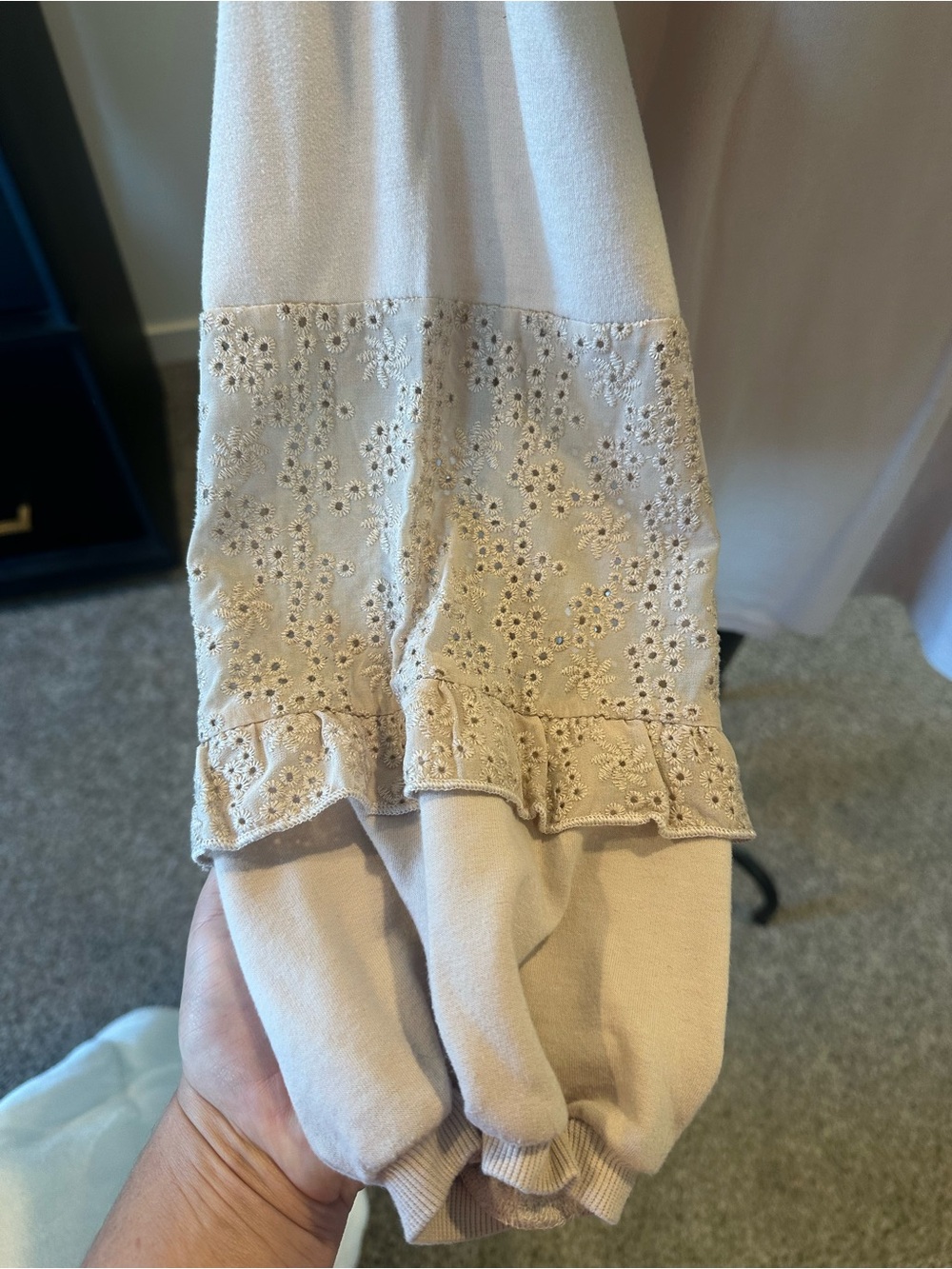 Matilda Jane Cream Eyelet Panel Long Sleeve Top - Picture 4 of 7